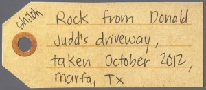 Rock from Donald Judd's Driveway tag