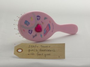 1980s girl's Sanrio hairbrush with faux gem