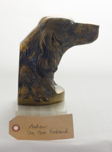 Dog bust bookend
